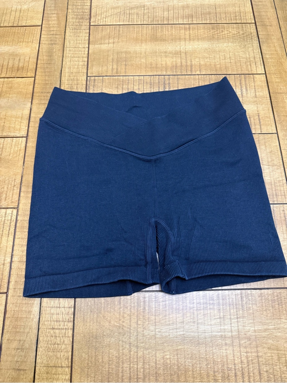 JoyLab Ribbed High-Waist Bike Shorts - Navy Blue